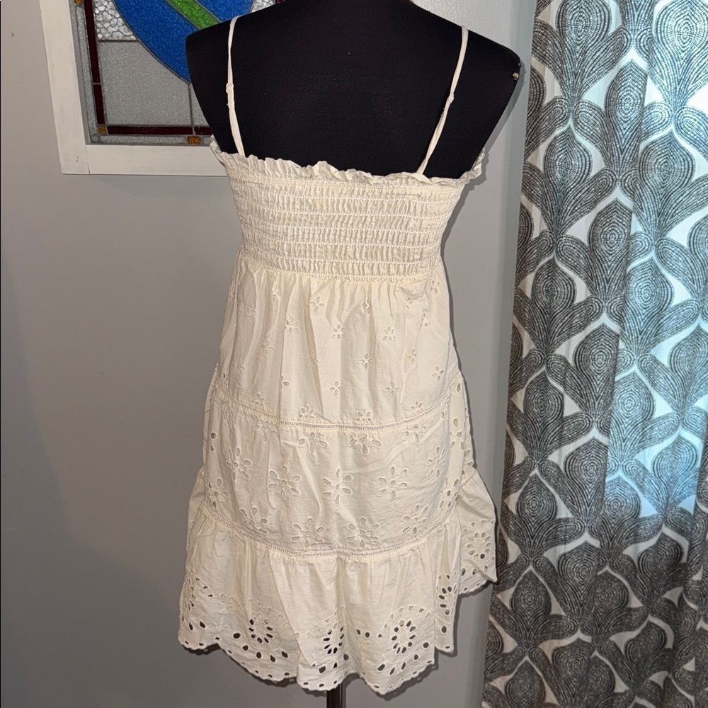 American Eagle Smocked Eyelet Mini Sundress SZ Small - Picture 5 of 9
